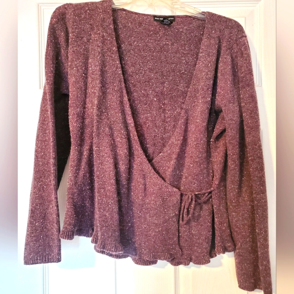 Purple side tie sweater